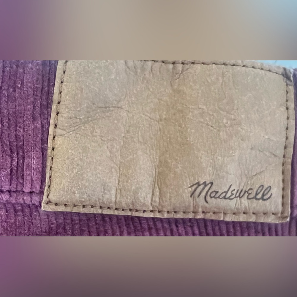 Madewell The Perfect Vintage Flare Jean Corduroy Christmas Burgundy Sz 32 - Picture 7 of 10